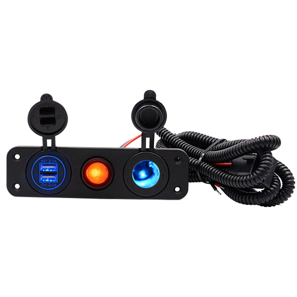 5V 4.2A LED Dual USB Charger 12-24V Socket Power Supply Waterproof Switch Panel Marine Car Boat