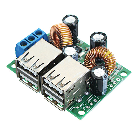 7-40V 3A Multifunction Vehicle 4 USB Interface Car Charger 36/24/12/9V To 5V 3A Buck Module