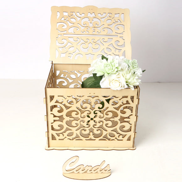 Greeting Card Box Wedding Decor Supplies Decorations Wooden Gift Case