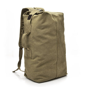 Men Canvas Casual Multifunctional Camping Backpack Handbag