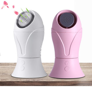 Portable Mini Handheld Fan USB Aromatherapy Leafless Fan 2-Speeds Safety Automatically Rotate Desktop Fan Office Room Outdoor