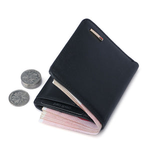 Men Genuine Leather RFID Blocking Leather Wallet Trend Card Holder Purse