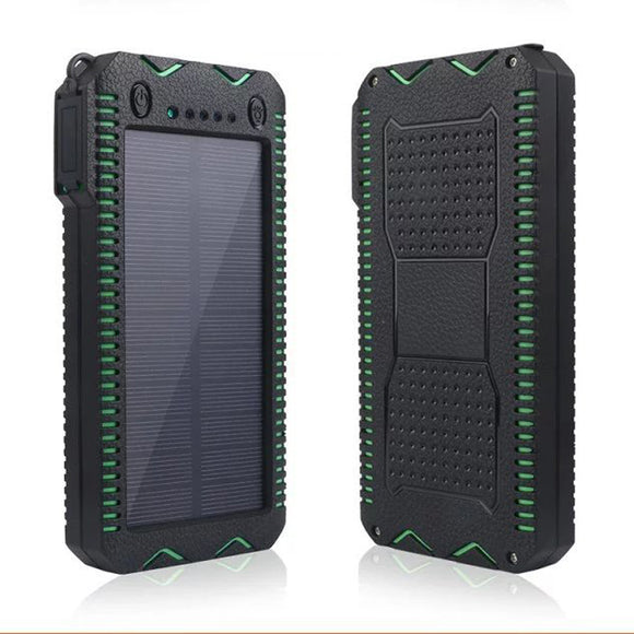 IPRee 4 In 1 12000mAh Portable Solar Charger Panel Emergency Flashlight USB Power Bank