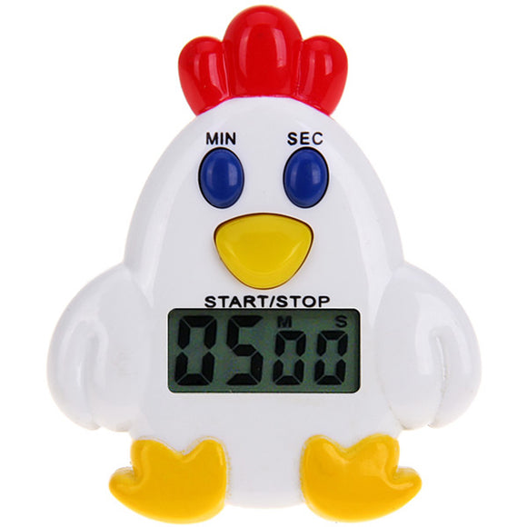 LCD Cartoon Chicken Design Countdown Timer Clock Digital Kitchen Timer With Alarm