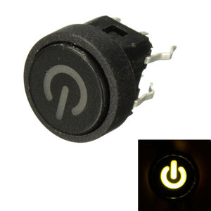 10Pcs Green LED Power Symbol Momentary Latching Switch LED Light Push Button SPST