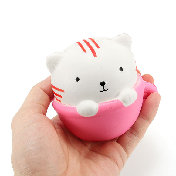 Squishy Teacup Cat 9cm Soft Slow Rising Cute Animals Cartoon Collection Gift Decor Squeeze Toy