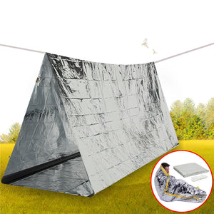 2 Persons Tube Tent Emergency Survival Hiking Camping Shelter Outdoor Thermal Insulation