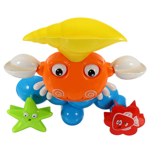 Cute Crab Bath Bathing Toy Baby Funny Water Game Rotating Starfish With Sucker