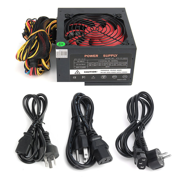 850W 12V ATX Computer Power Supply 12CM Fan 20/4PIN For Intel AMD PC 110V-230V