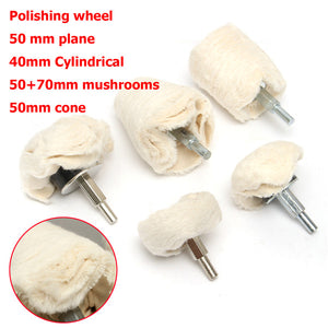 5pcs Polishing Wheel Buffing Pad Mop Kit Plane Cylindrical Mushrooms Cone Wheel