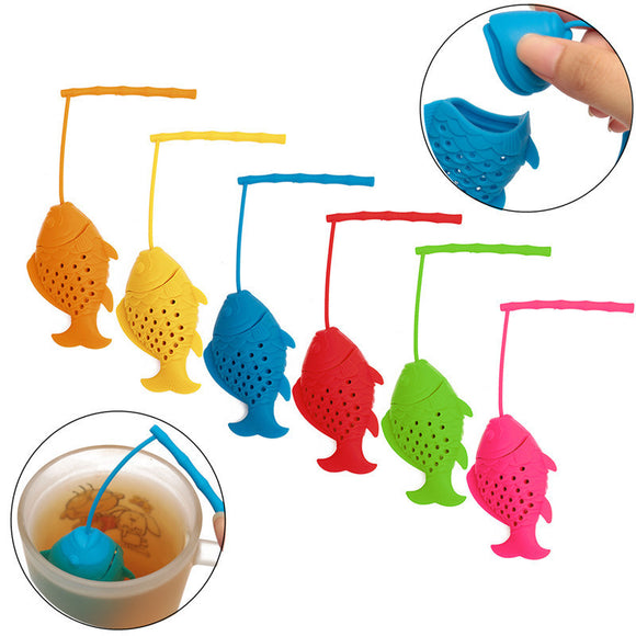 Silicone Fish Tea Strainer Infuser Tea Leaf Spice Herbal Filter Diffuser