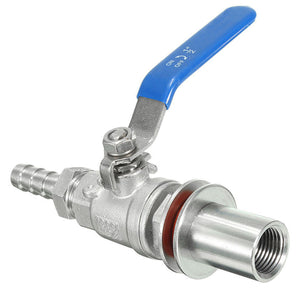 1/2 Inch Stainless Steel BSP Weldless Compact Ball Valve Barb Home Brew Beer Kettle Pot