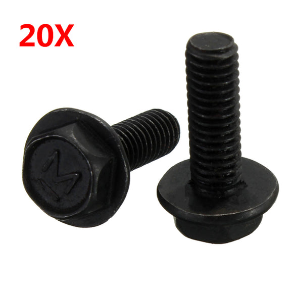 20Pcs M6x20mm Hex Thread Screw Cutting Machine Left Tooth Screws Bolt