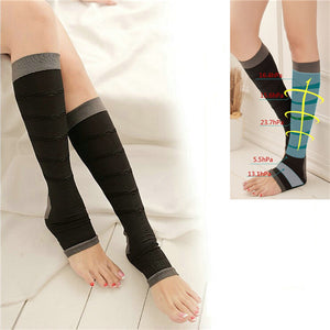 Soothe Varicose Veins Compression Sock Stocking  High Knee Sleep Leg Slimming Black