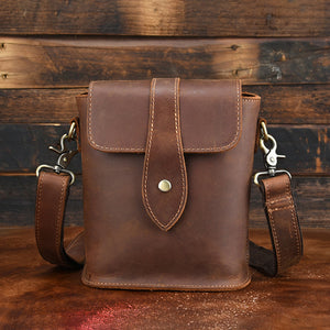 Men Genuine Leather Vintage Business Shoulder Bag Crossbody Bag