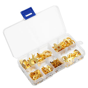 150PCS Insulated Crimp Ring Terminals Wire Connectors Spade Electrical Equipment Kit And Box