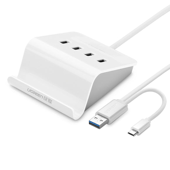 Ugreen High Speed 4 Ports USB 3.0 HUB with Power Adapter Supports OTG Function