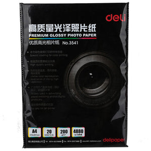 Deli 3541 High-Light Photo Paper A4 Photo Print Paper 20 Sheets/bag