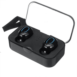 Black Mini Portable bluetooth 5.0 Wireless TWS Headphone Earphone with Mic for iPhone Huawei