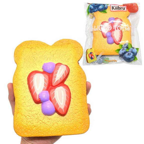 Kiibru Squishy Strawberry Sliced Toast Licensed 14.5cm Slow Rising With Packaging