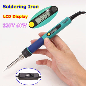 Digital 220V 60W  Adjustable Temperature 80-450C LCD Display Soldering Iron