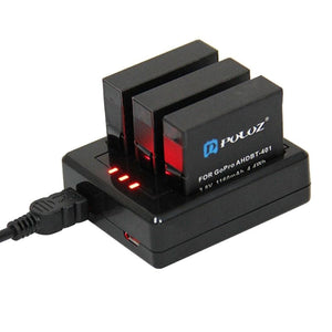 PULUZ 3-channel Battery Charger for Gopro Hero 4 AHDBT-401