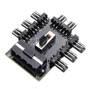 1 to 8 3Pin Fan Hub PWM SATA Molex Splitter PC Mining Cable 12V Power Supply Cooler Cooling Speed Controller Adapter