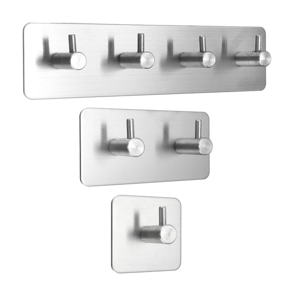 3kg Stainless Steel Self Adhesive Sticky Wall Door Hook Clothes Coat Towel Hat Hanger Holder