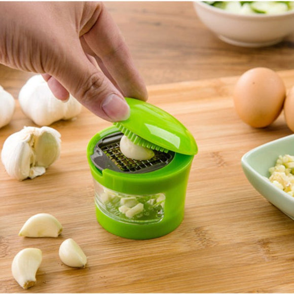 Multi-function Garlic Press Slicer Chopper Grater Hand Presser Garlic Grinder With Container