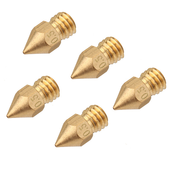 5PCS 3mm/0.5mm Copper MK8 Thread Extruder Nozzle For 3D Printer