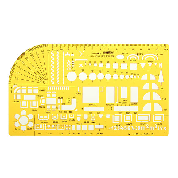 Furniture Measuring Geometric Drawing Template House Building Formwork KT Soft Plastic Ruler Stencil