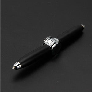 Fingertip Gyro Pen Multifunction Rotating Illuminating Metal Ballpoint Pen LED Lamp Decompression Finger Gyro Pen