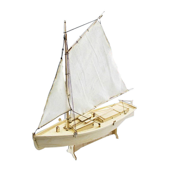 Feilaite Wooden Sailing Boat Assembly Model Kit Laser Cutting Process DIY Toy