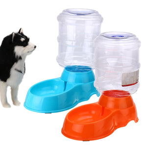 Large Automatic Pet Dog Cat Water Feeder Bowl Bottle Dispenser Plastic 3.8Liters