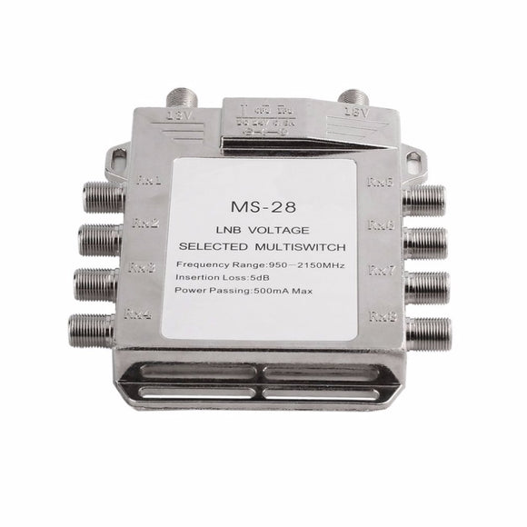 Jasen JS-MS28 2 in 8 Diseqc Switch Satellite Multiswitch Satellite Antenna Flat LNB Switch