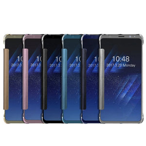 Bakeey Smart Sleep Window View Electroplating Acrylic Mirror PC Case For Samsung Galaxy S8 5.8