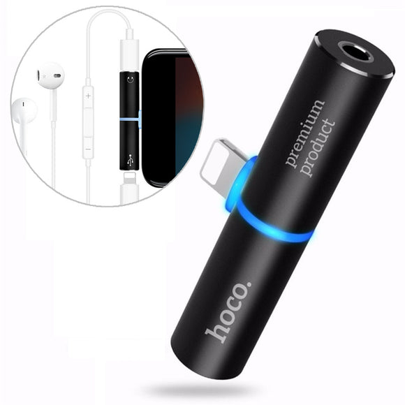 HOCO LS4 Portable T Tower Audio Converter Digital 3.5mm Earphone Jack Charging Adapter for iPhone