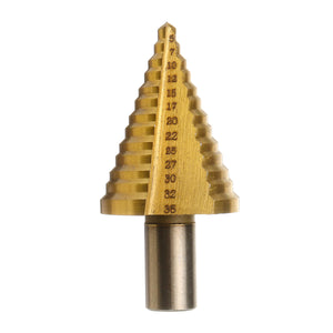 5-35mm HSS Titanium Step Cone Drill Bit High Speed Steel Wood Steel Hole Cutter