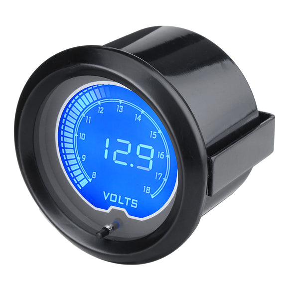 12V 2inch 52mm 7Color LCD Electronic Digital LED Voltage Gauge Meter