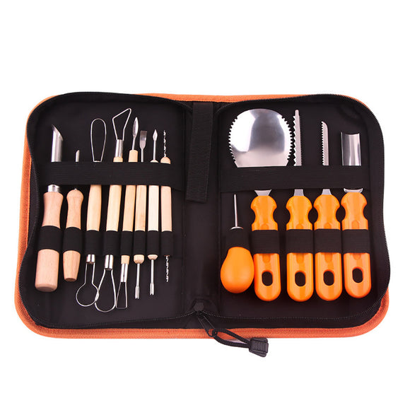 13Pcs/Set Stainless Steel Halloween Pumpkin Carving Sculpt Tools Kit Party Decor