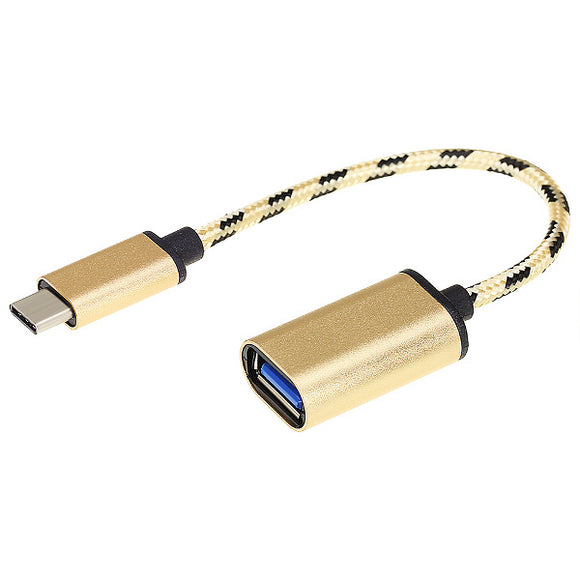 Bakeey Type-C Male to USB 3.1 Female OTG Gold Braided Adpater Cable Converter for S8 Xiaomi 6 Letv