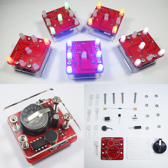 3Pcs Geekcreit DIY Shaking Red LED Dice Kit With Small Vibration Motor