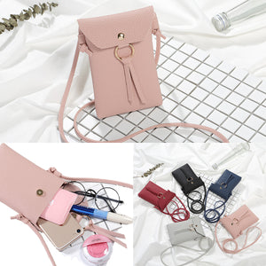 Compact Embossing PU Leather Messenger Bag Phone Bag for Phone Under 5.5-inch