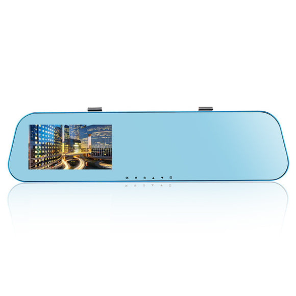 HD 4.3 Inch Mirror Cam Recorder Dual Lens Camera Car DVR Dash Cam Rear View Parking