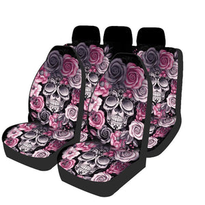 1/2/7PCS Print Universal Front Car Seat Cover Steering Wheel Cover Fit Seat Cushions