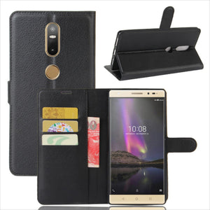 Litchi Flip Wallet Stand Wallet PU Leather Case For Lenovo phab2 Plus