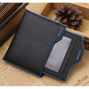 Men PU Leather Short Driver License Card Holder 8 Card Slots Zipper Pocket Fashion Wallet