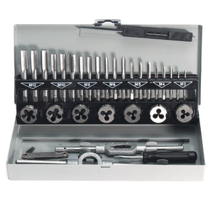 32Pcs Pro Metric Tap Wrench and Die M3-M12 Alloy Steel Remover Hand Tools Set