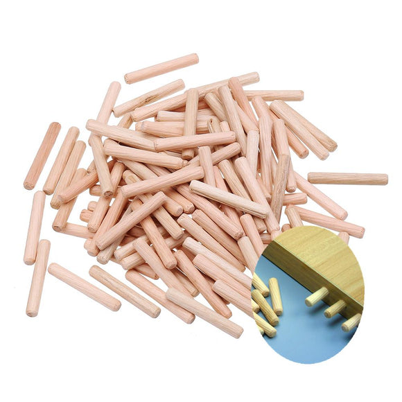 Drillpro 100pcs 6/8/10mm Round Wood Tenon Wooden Dowel for Woodworking