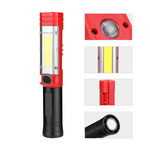 COB LED Light AA Battery Flashlight 4 Modes Magnetic Attraction Camping Hunting Emergency Lamp With Clip